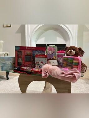 Hello Kitty Red and Pink Tin Lunchbox with Plush and Accessories play fun!,